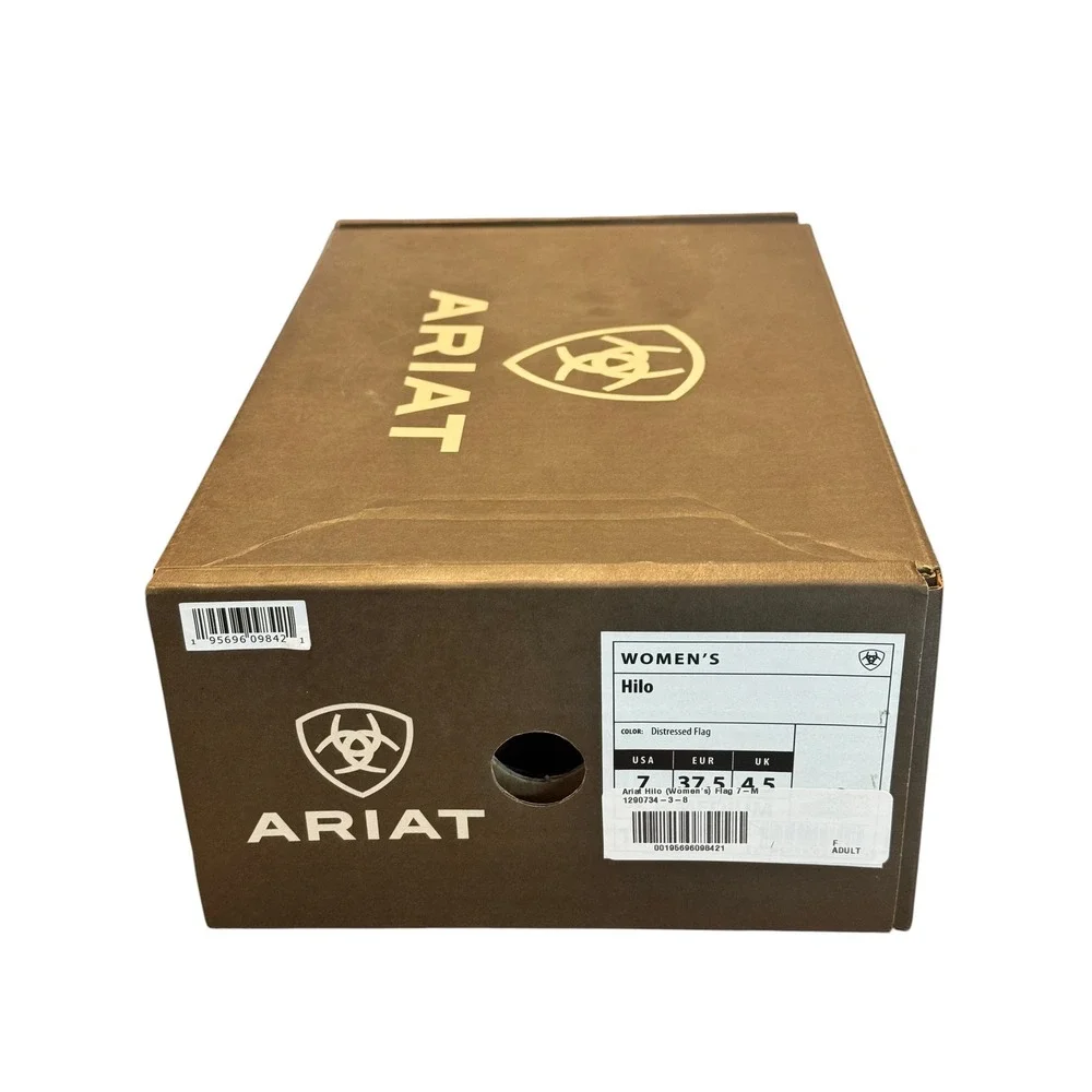 Ariat Hilo Womens Distressed Flag Canvas Slip On Shoes Red White Blue Size 7 NIB